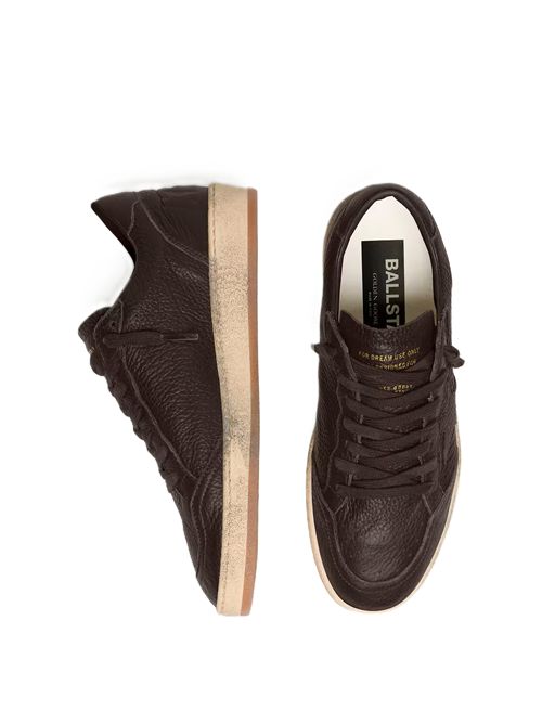 Ball Star in pelle marrone scuro con stella in pelle ton sur ton Golden Goose | GMF00117.F008888.55381DARK BROWN